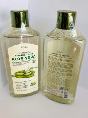 Esfolio Aloe Vera Soothing Essence TONER 400mL, Brightens & Reduce Wrinkles, USA